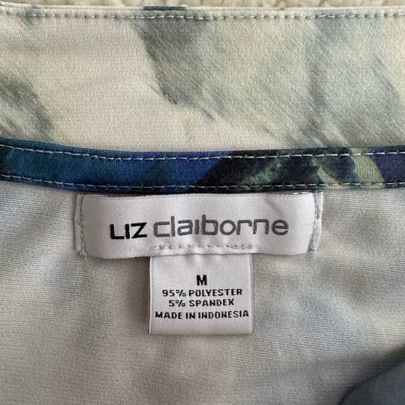 Liz Claiborne Sleeveless Green and Blue Top Size Medium - Picture 3 of 3
